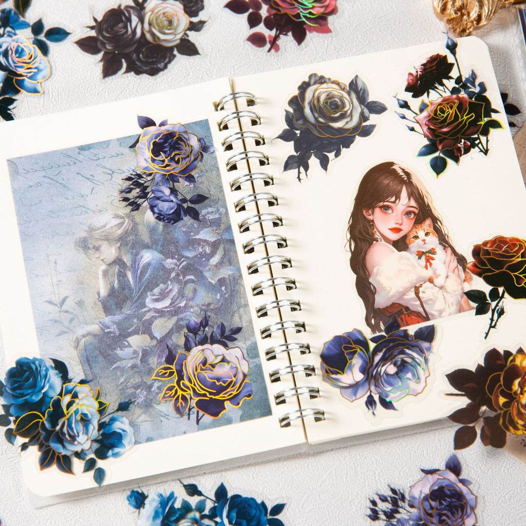 20 Pcs Dark Rose Stickers YHMG