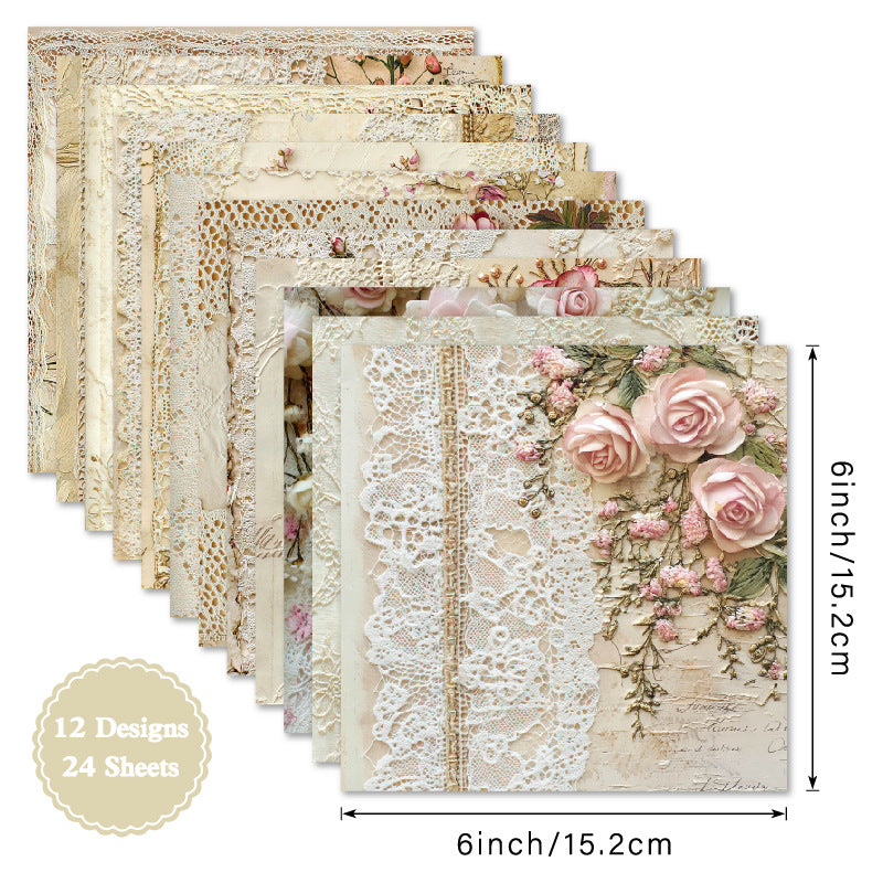 6 inch Victorian Rose Scrapbook Paper Pad SKP572