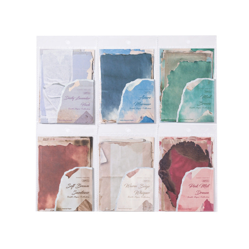 20 Pcs Vintage Basic Junk Journal Paper WRZP