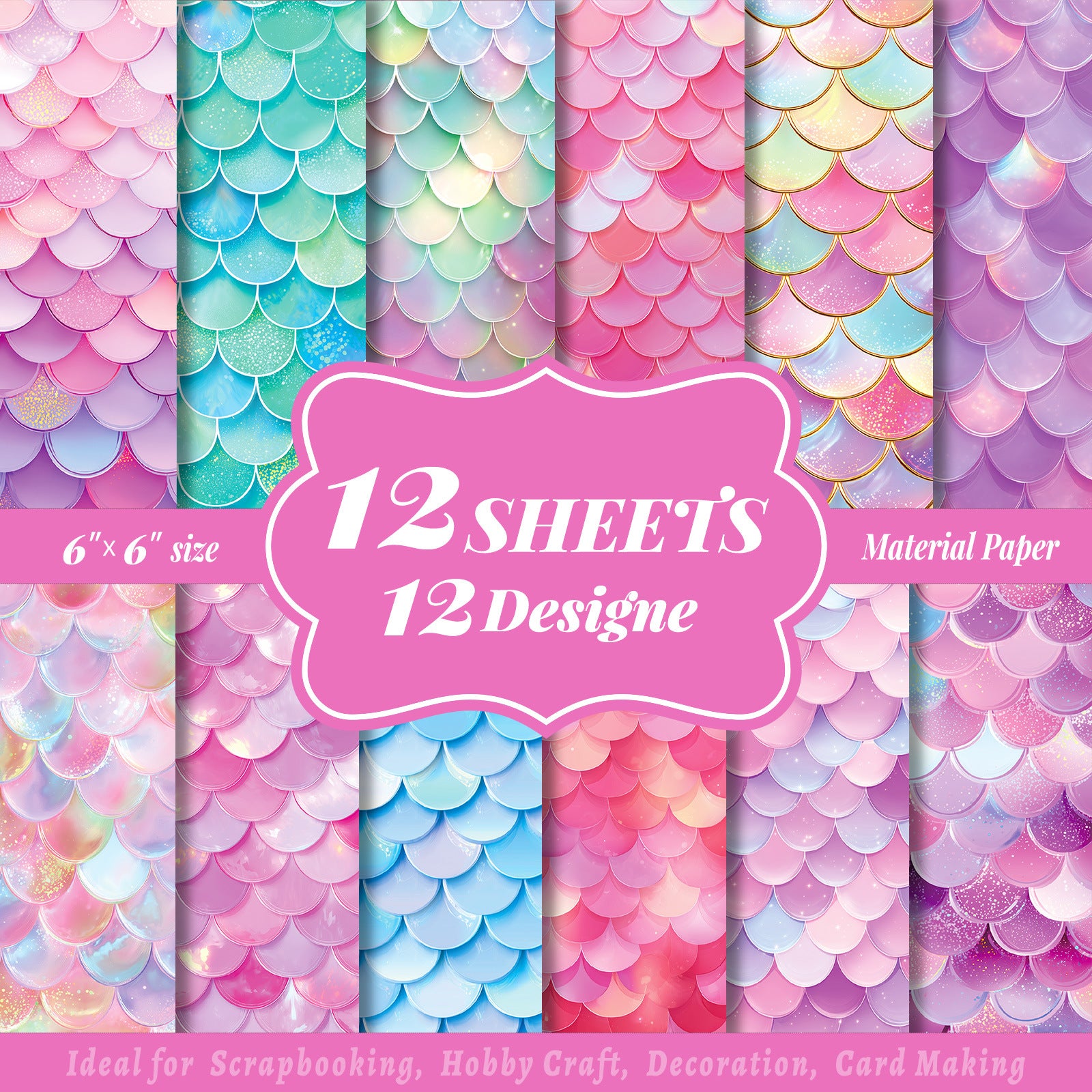 6 inch Fish-scale Scrapbook Paper Pad PA835