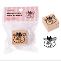 Kawaii Funny Cat Wood Stamp - Hiding Meow
