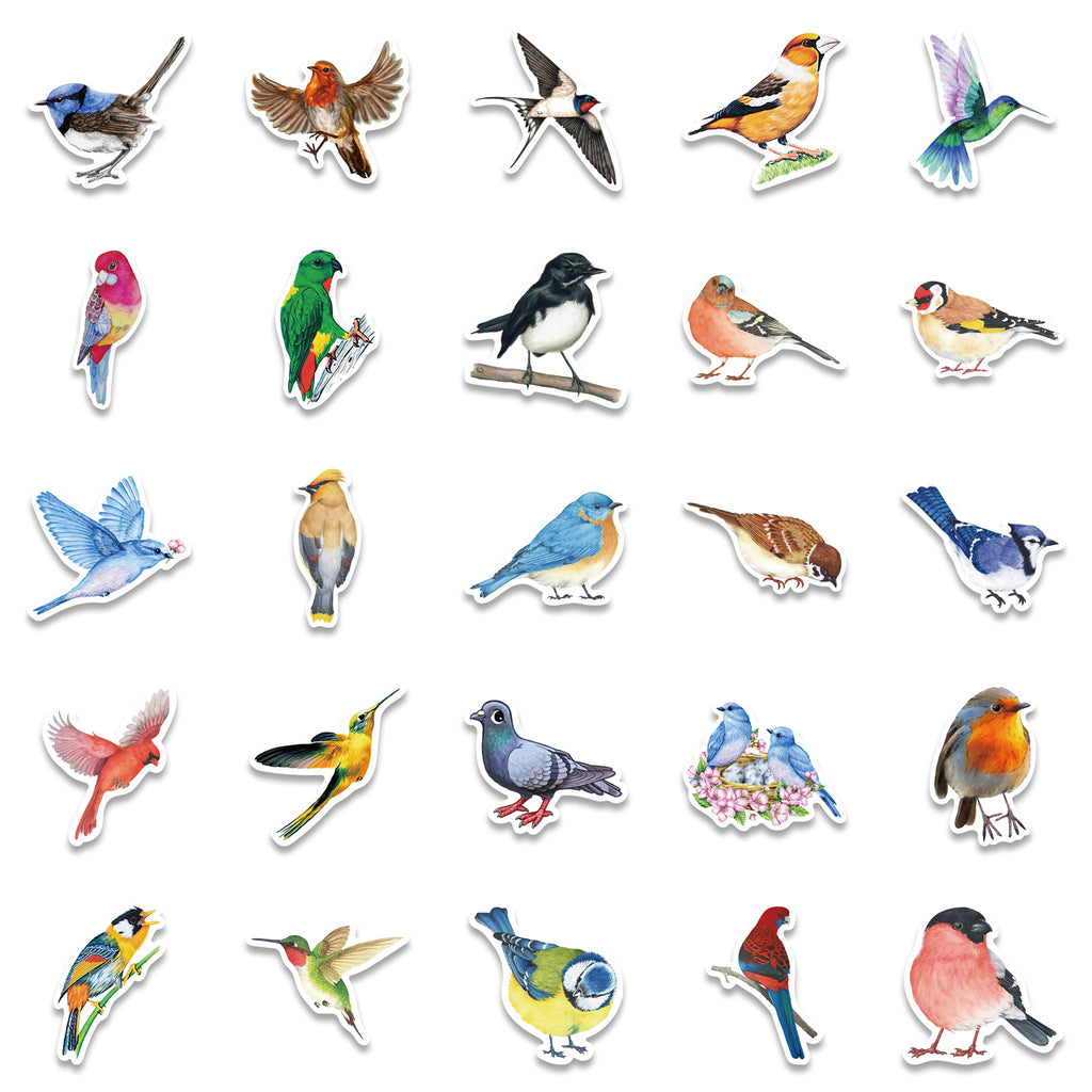 50 Pcs Vinyl Bird Stickers GT055
