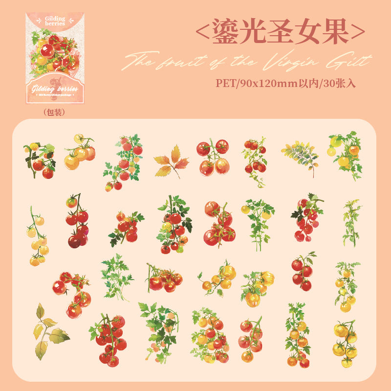 30 Pcs Green Plant Stickers XRYL