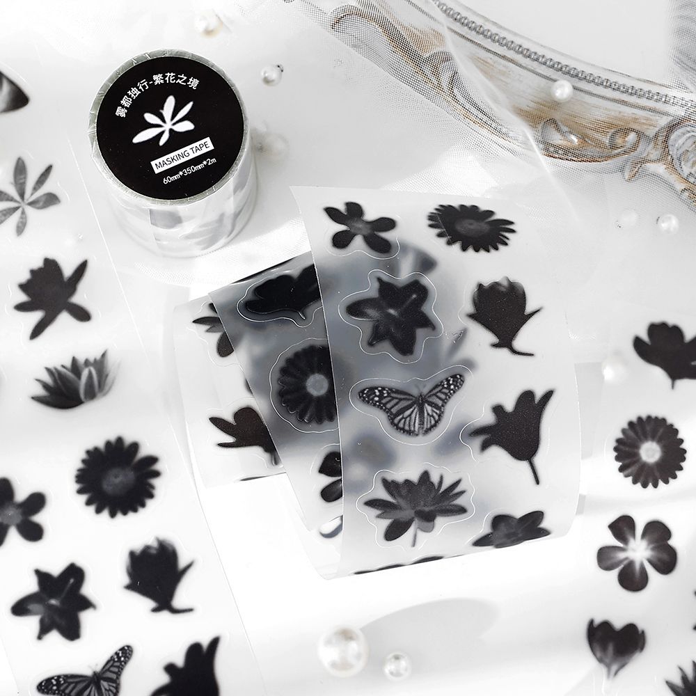 1 Roll Black Blurry Art Stickers Tape WDDX