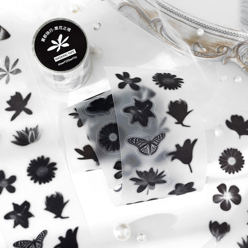 1 Roll Black Blurry Art Stickers Tape WDDX