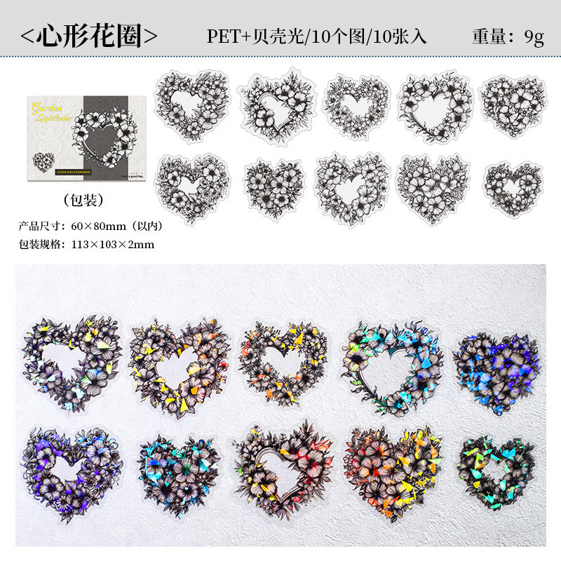 10 Pcs Flowers and Animal PET Stickers NGHY