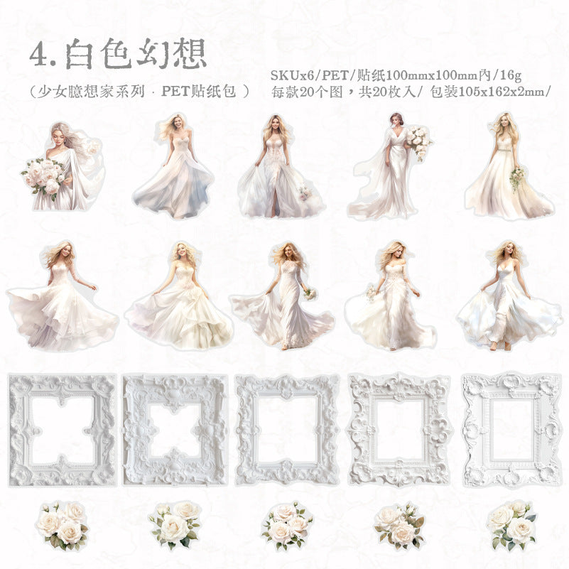 20 Pcs Fantasy Girl PET Stickers SNYXJ