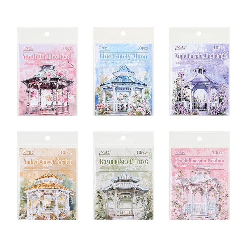 10 Pcs Garden Pavilion Stickers LGJT