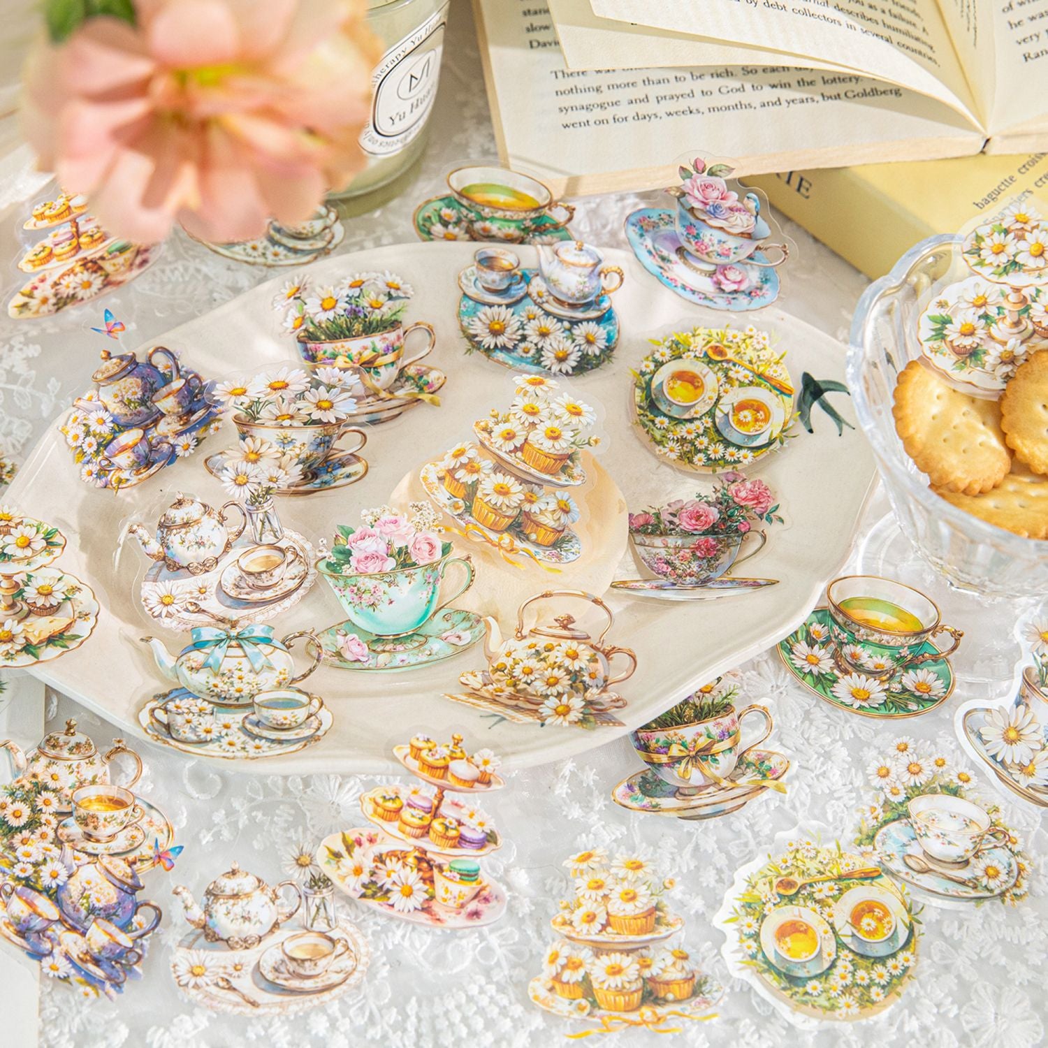 40 Pcs Crean Dessert PET Stickers TMHY