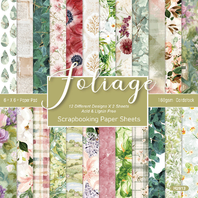 6 inch Gaden Floral Scrapbook Paper Pad SKP613
