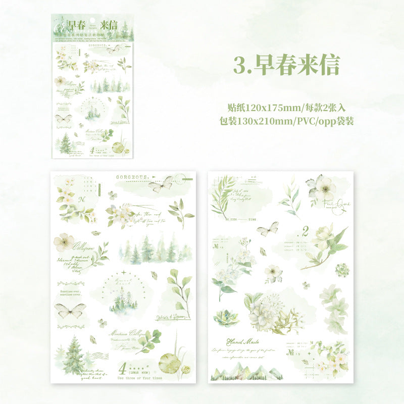 2 Pcs Flowers Transfer Stickers FCHH