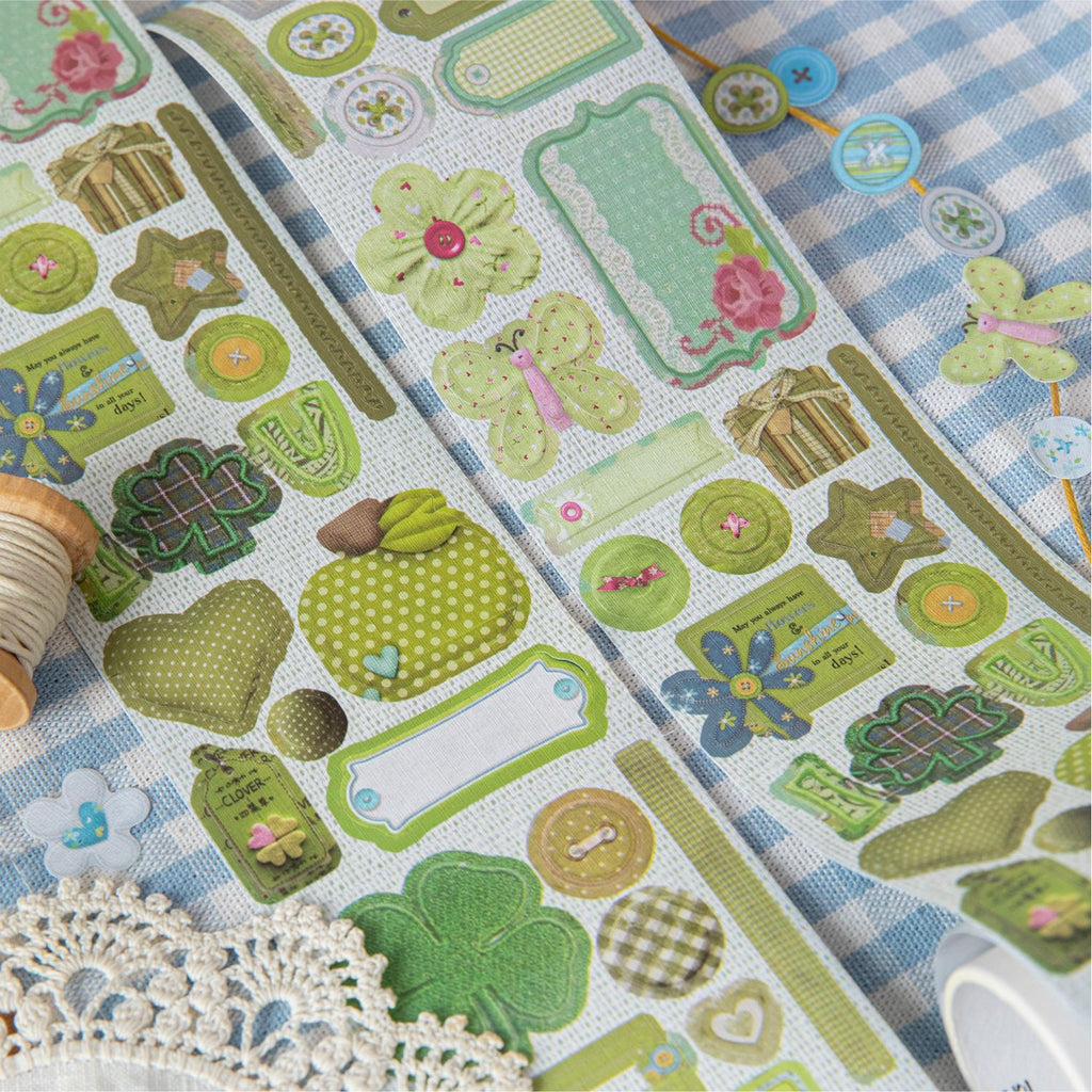 1 Roll Fabric Themed Stickers Tape CBPD