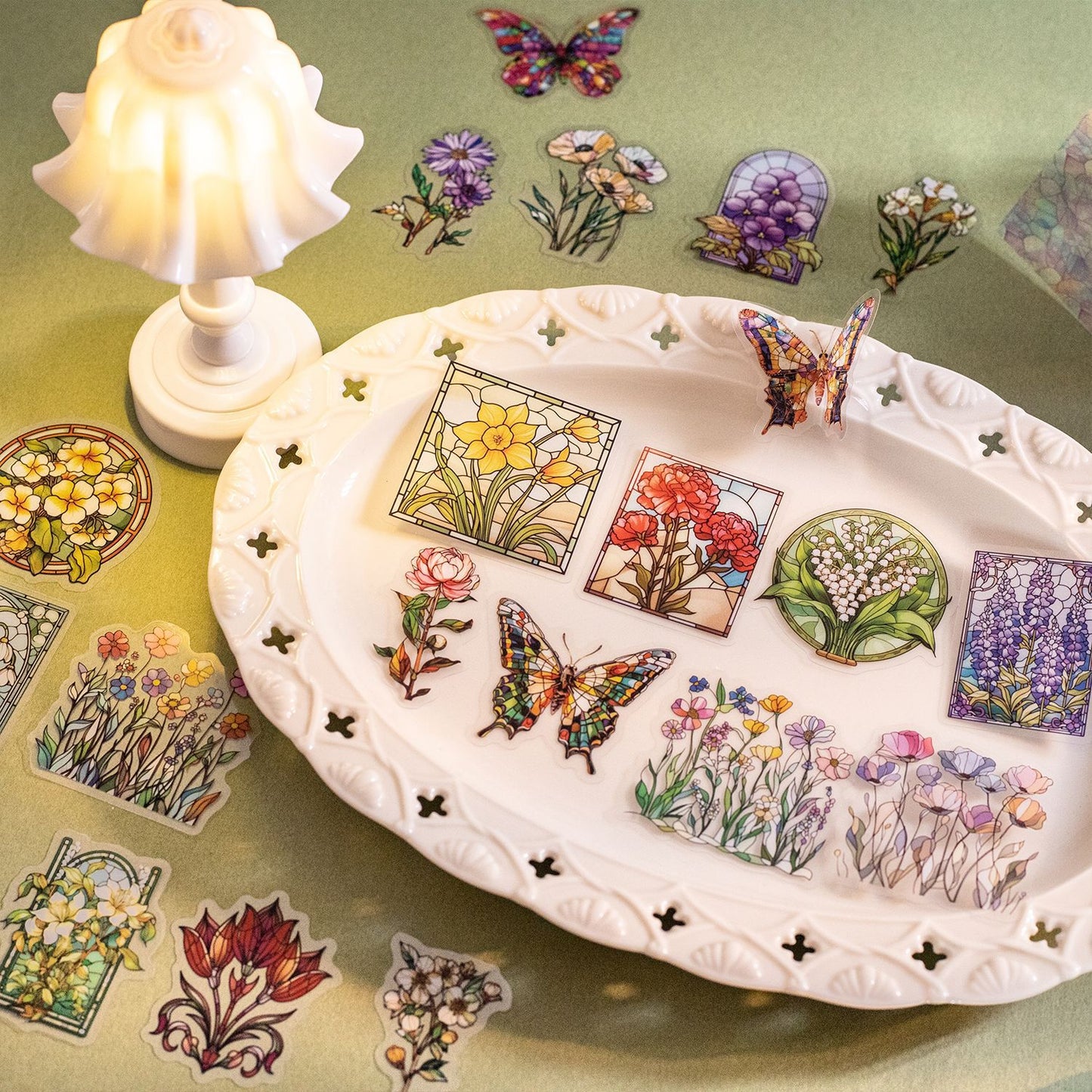 15 Pcs Windows Theme PET Stickers and Cardstock