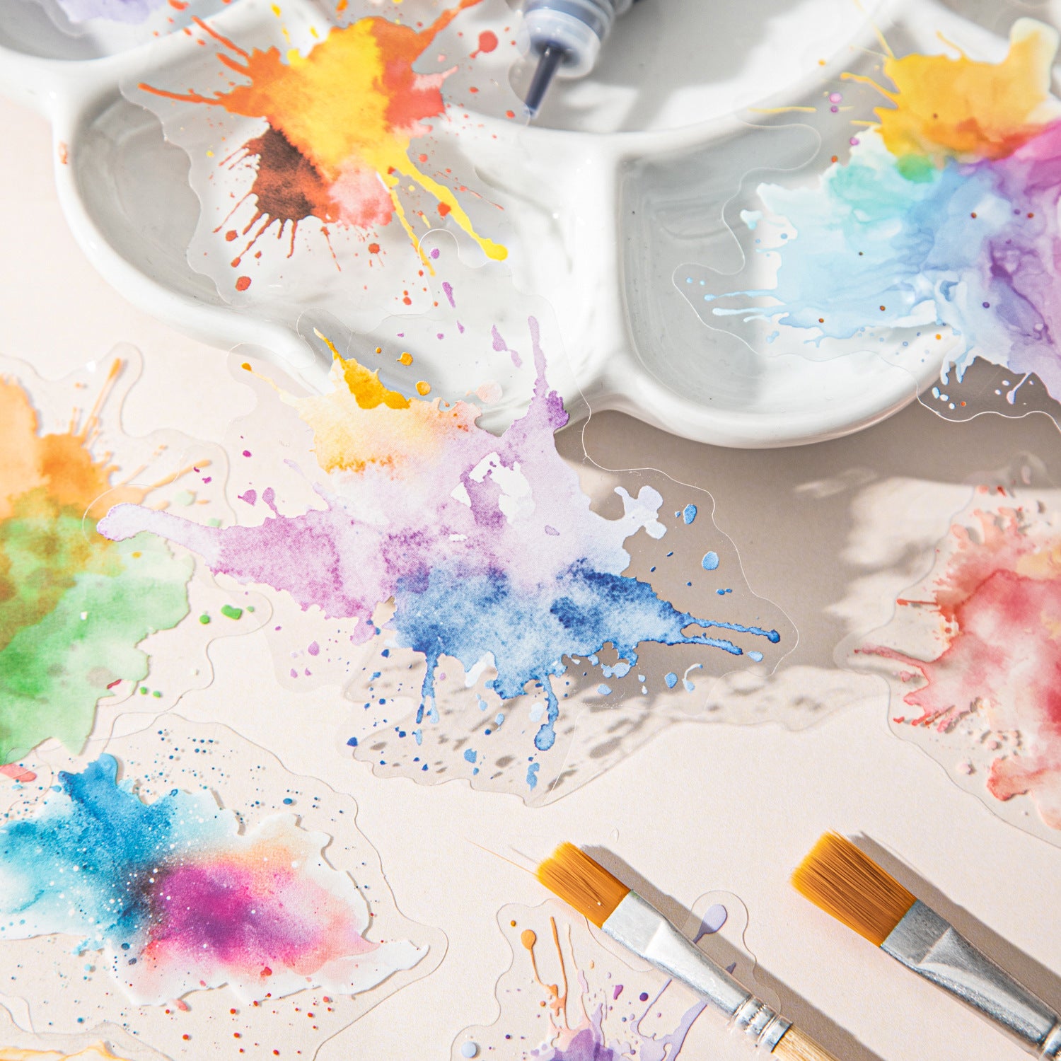 25 Pcs Watercolro Flower Butterfly PET Stickers DMHJ