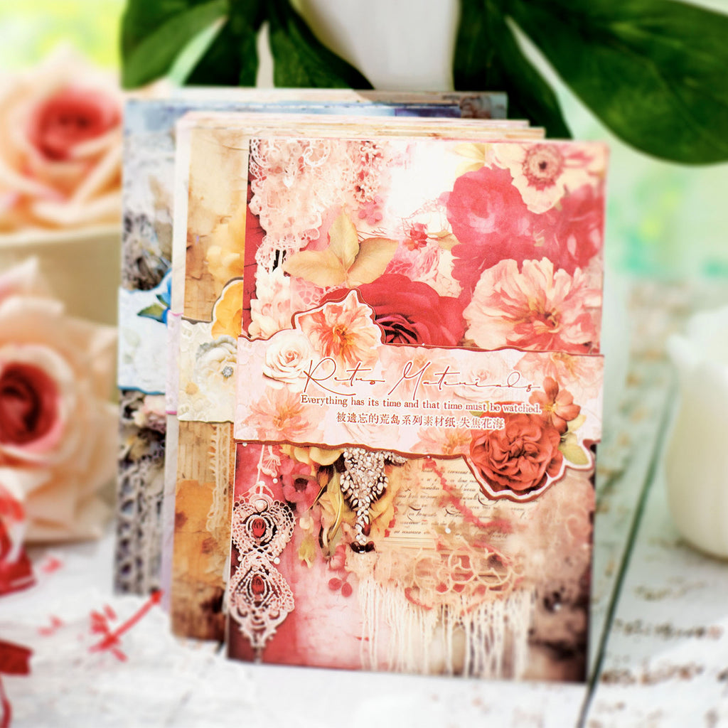 40 Pcs Flowers Scrapbook Paper BYWDHD