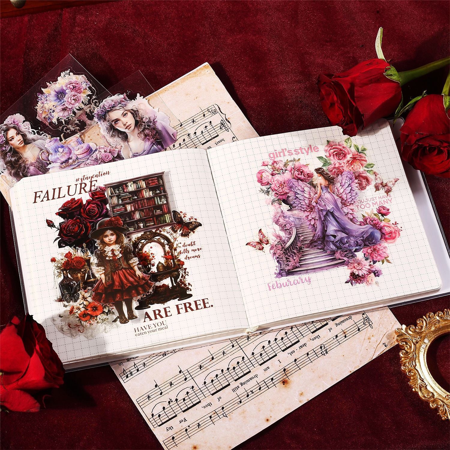 20 Pcs Vintage PET Stickers Book BLKHY