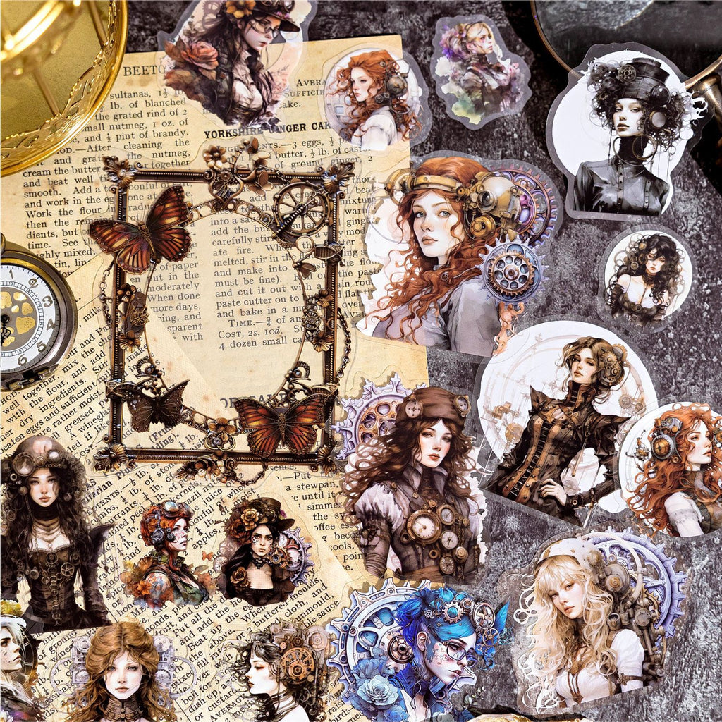 40 Pcs Old Time PET Stickers JXSD