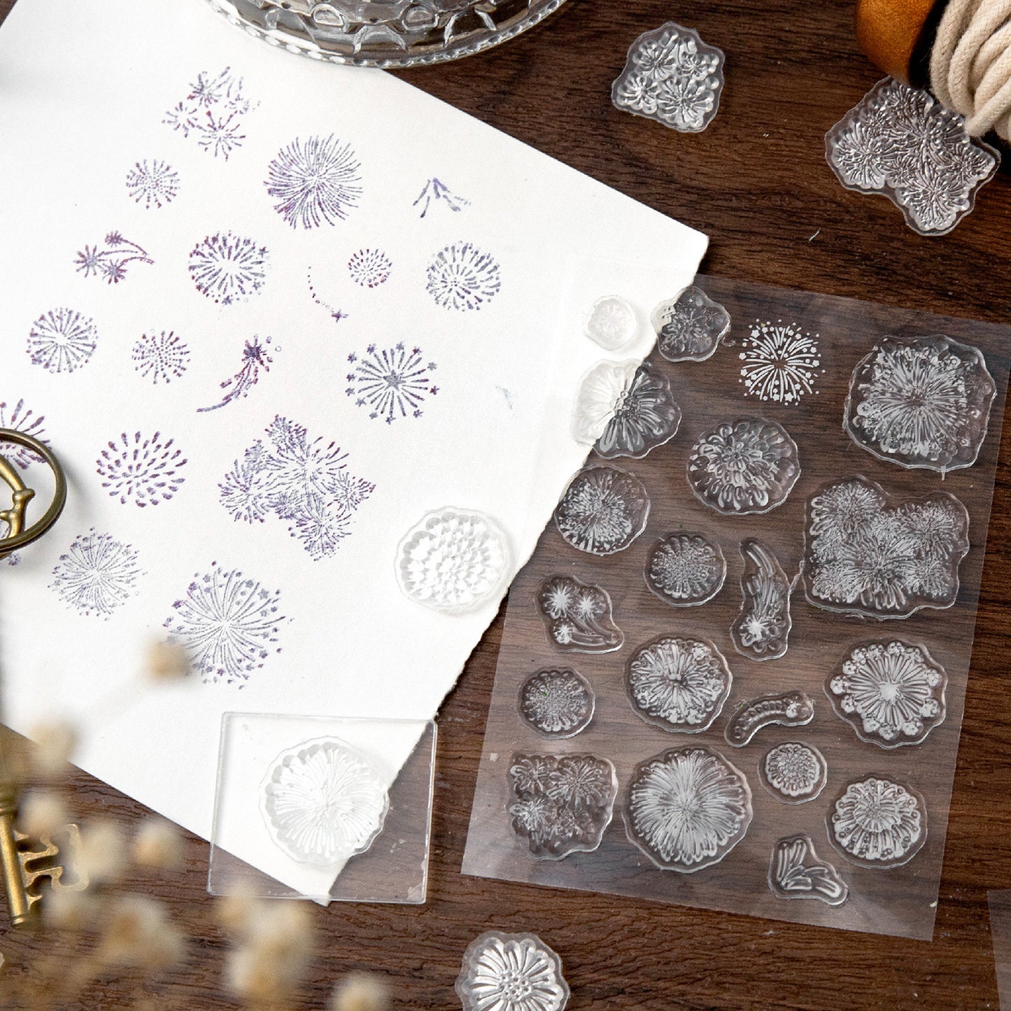 20 Pcs Firework Snowflake Silicone Stamp SLRC