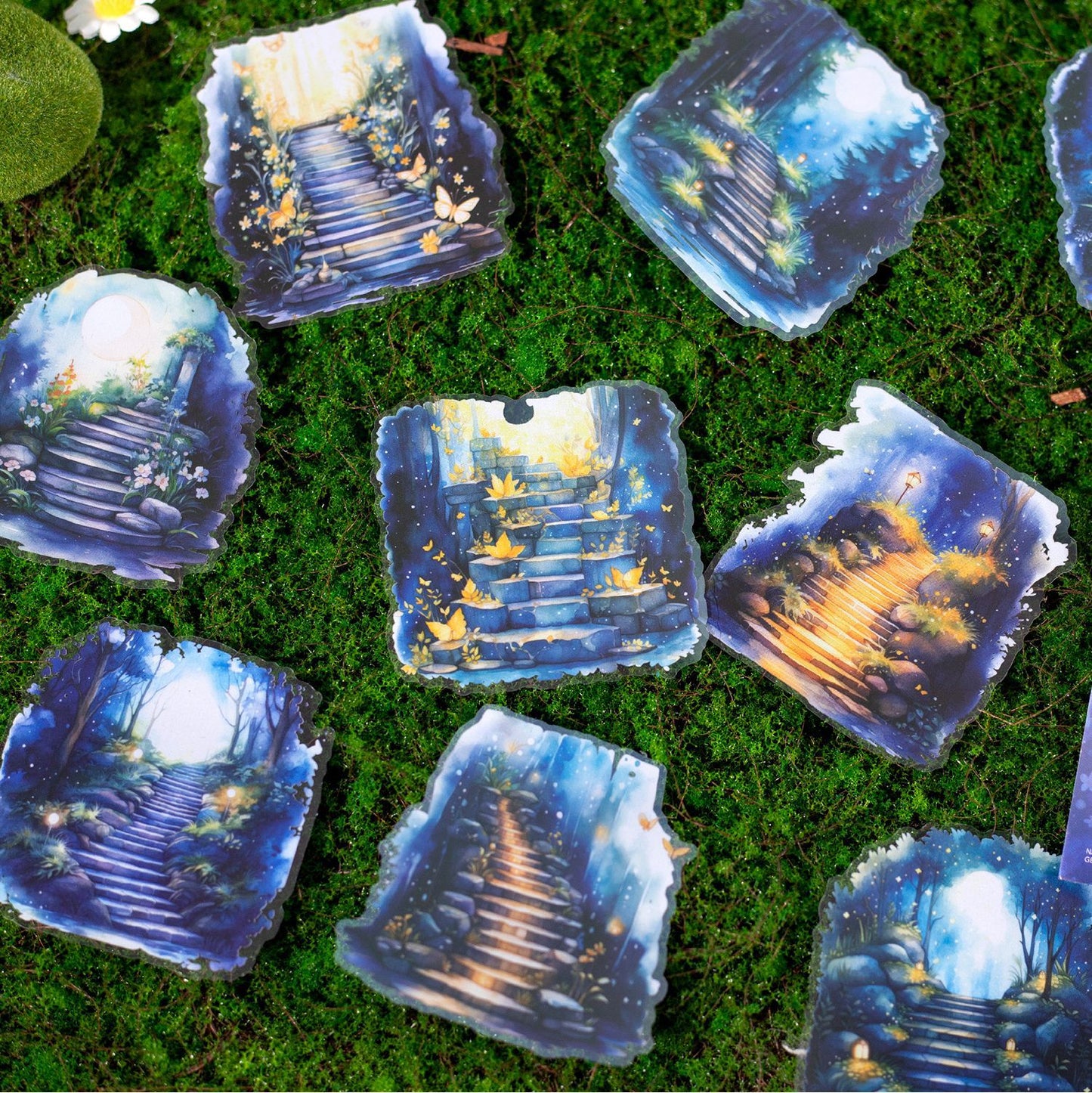 10 Pcs Nature Stairway PET Stickers ZRXL