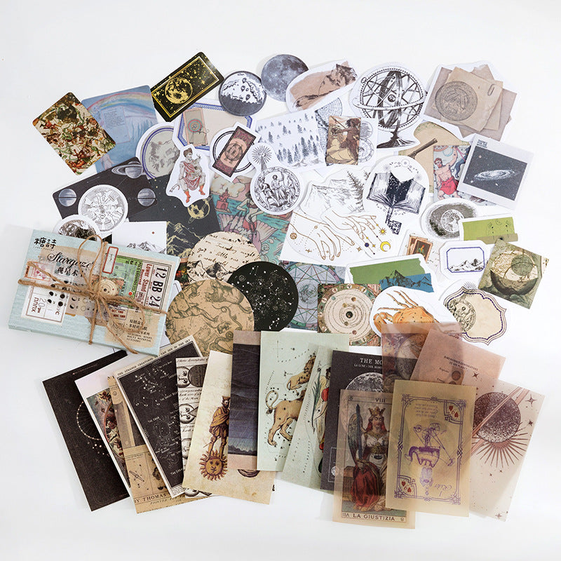 60 Pcs Celestial Astrology Junk Journal Kit