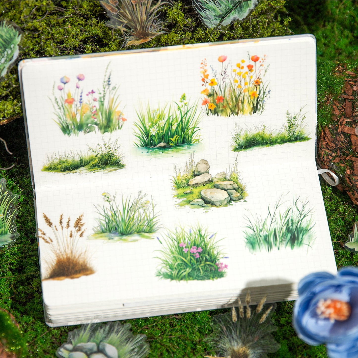 30 Pcs Wild Grass PET Stickers ZRSZ