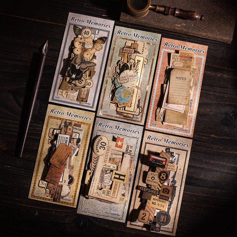 30 Pcs Vintage Junk Journal Stickers FGJY