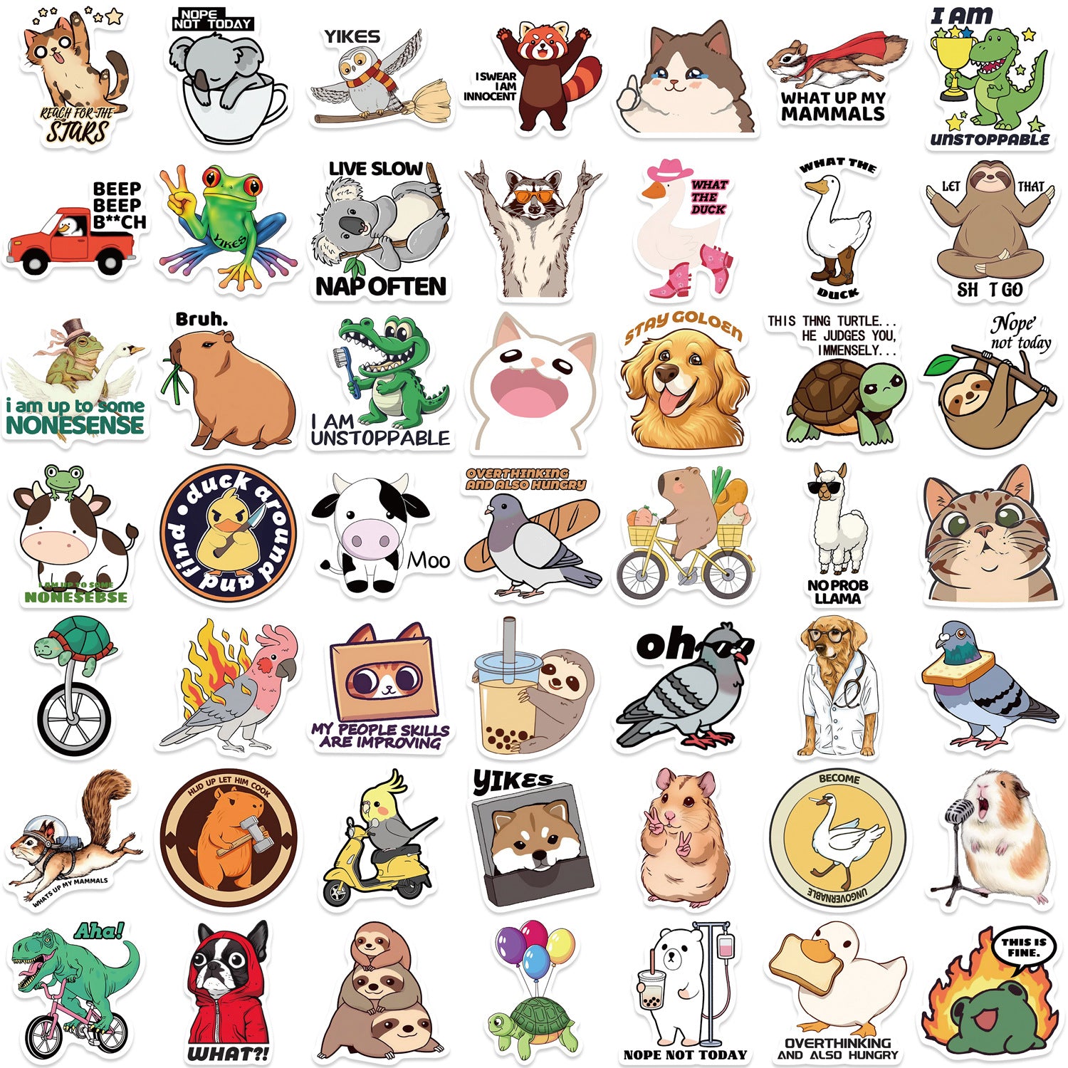 50PCS Funny Sarcastic Meme Vinyl Stickers FUN17