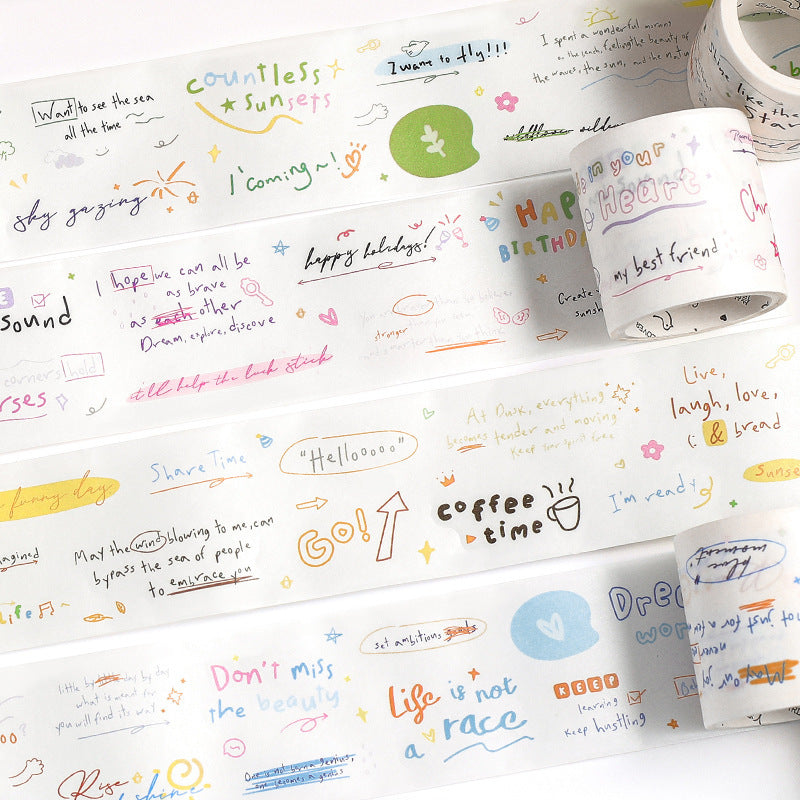 Whispering Moods Handwritten Doodle Die-Cut Washi Tape - Earth Walk