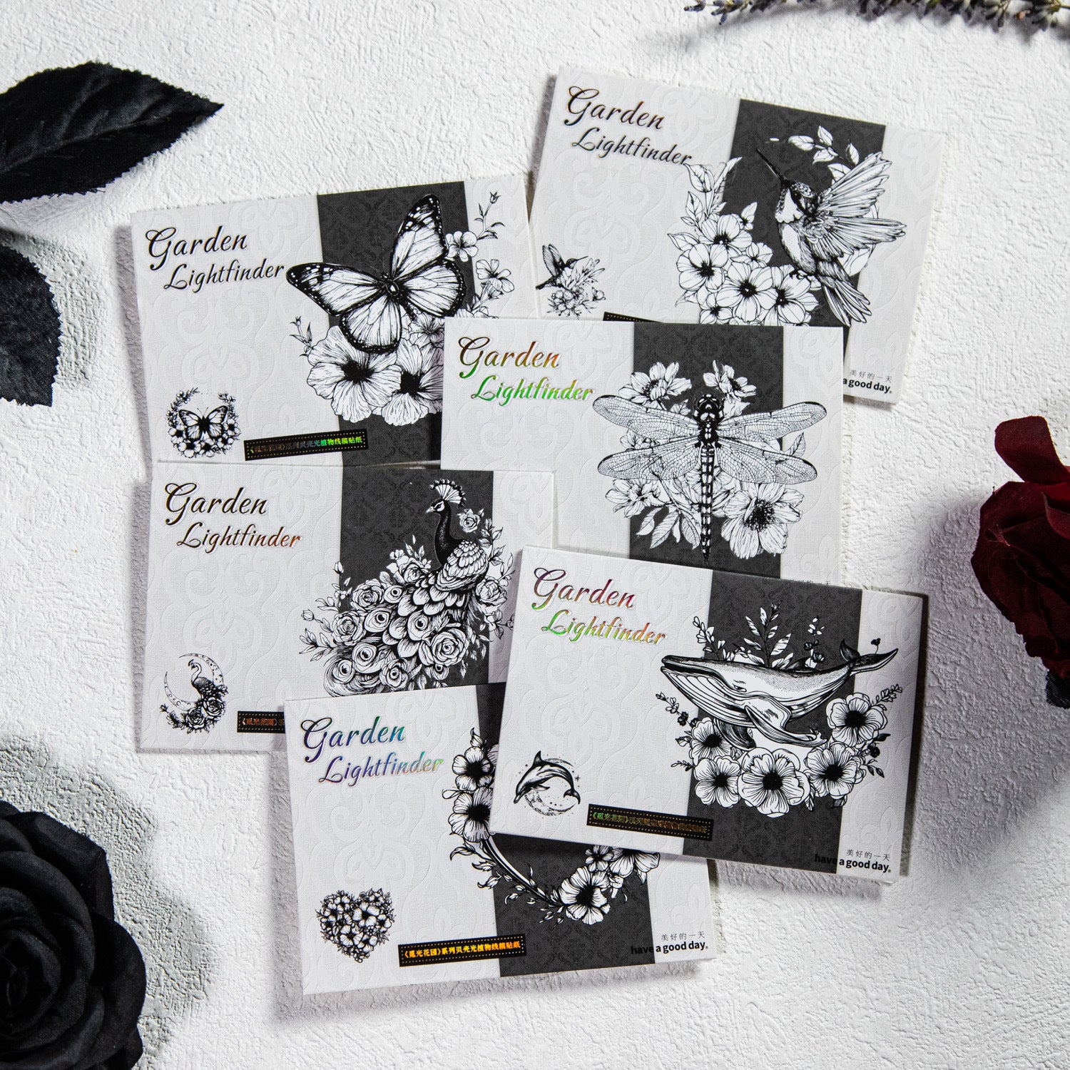 10 Pcs Flowers and Animal PET Stickers NGHY