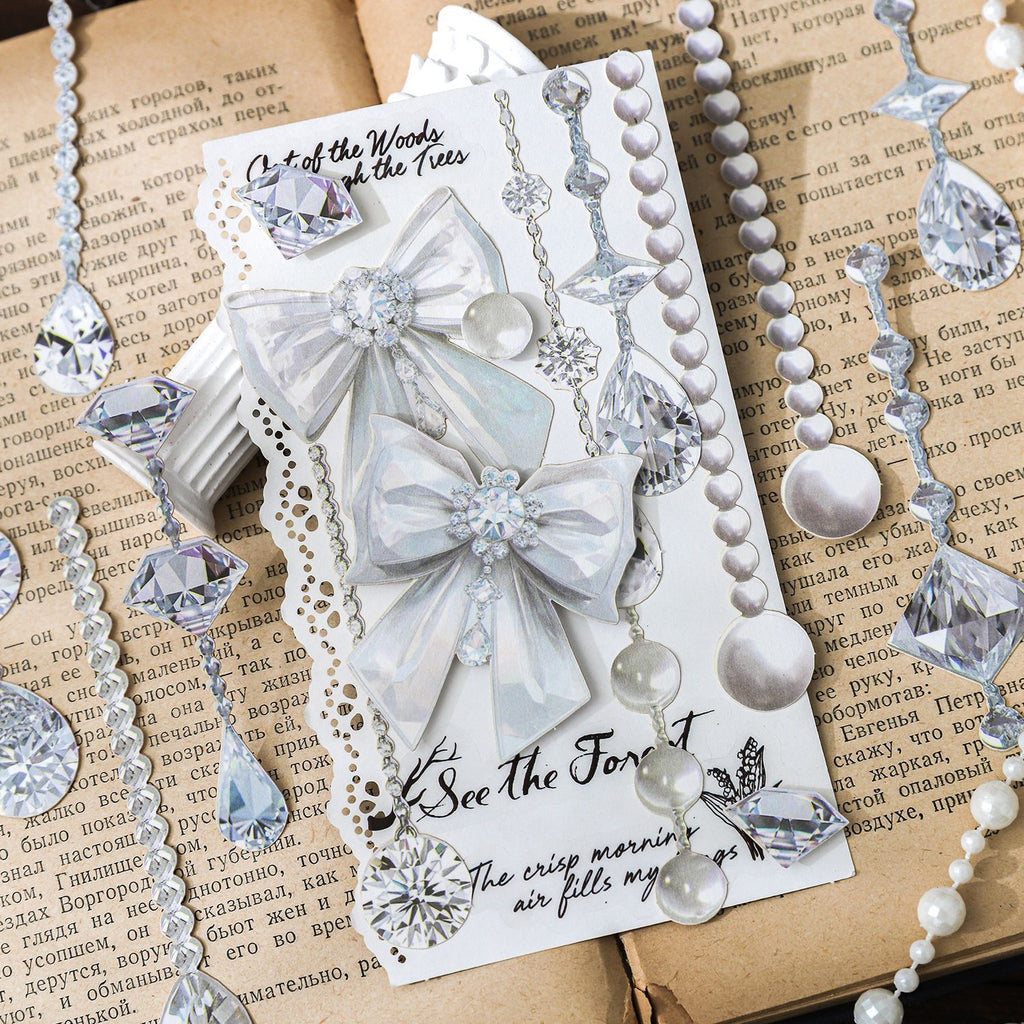 15 Pcs Diamond Jewelry PET Stickers FZZS