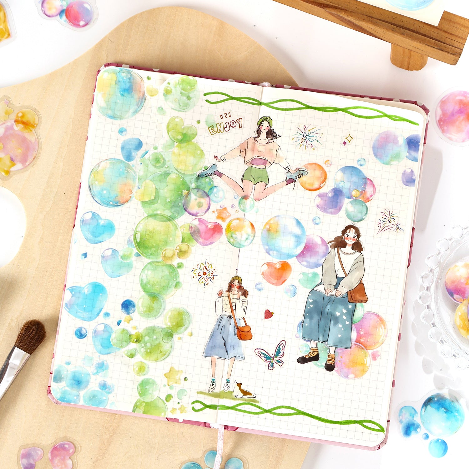 20 Pcs Fantasy Bubble PET Stickers MHPP