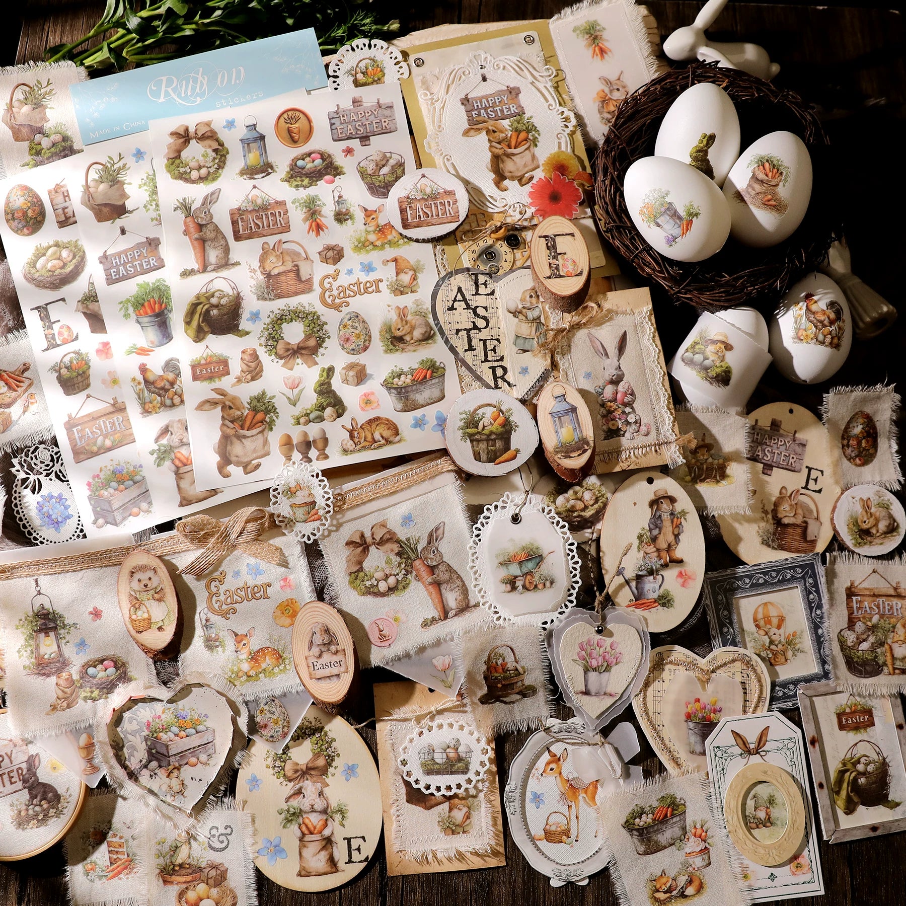 3 Sheets Rub on Stickers - Easter