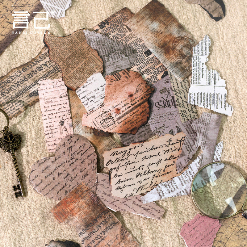 15 Pcs Burnt Vintage Journal Paper YLXJ