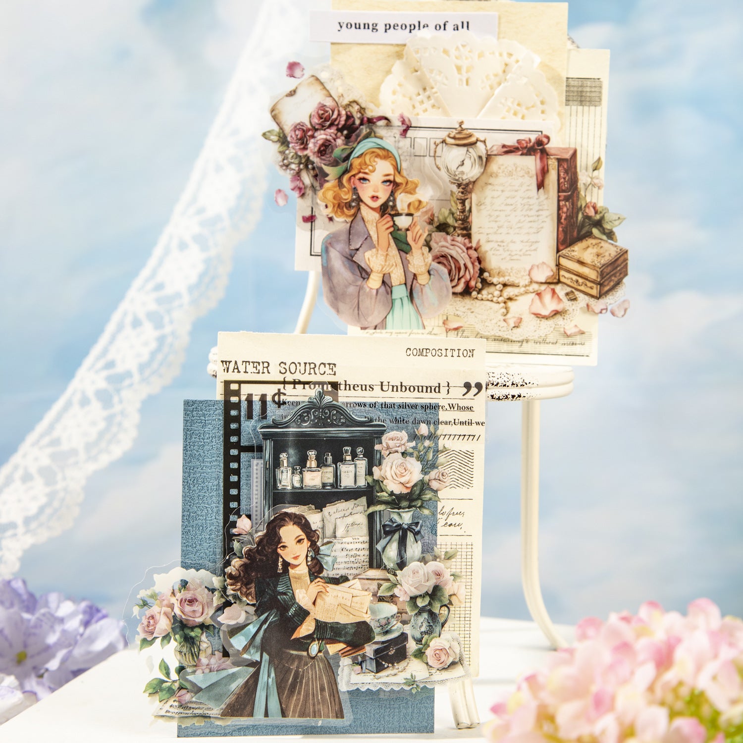 15 Pcs Reading Bookish PET Stickers HJLX