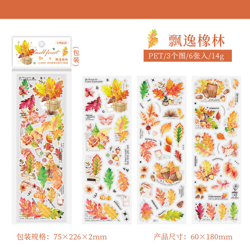 6 Pcs Plant PET Stickers XSLXL