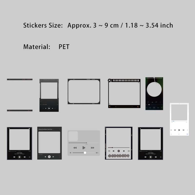 20 Pcs Photography Flim PET Stickers YJSC