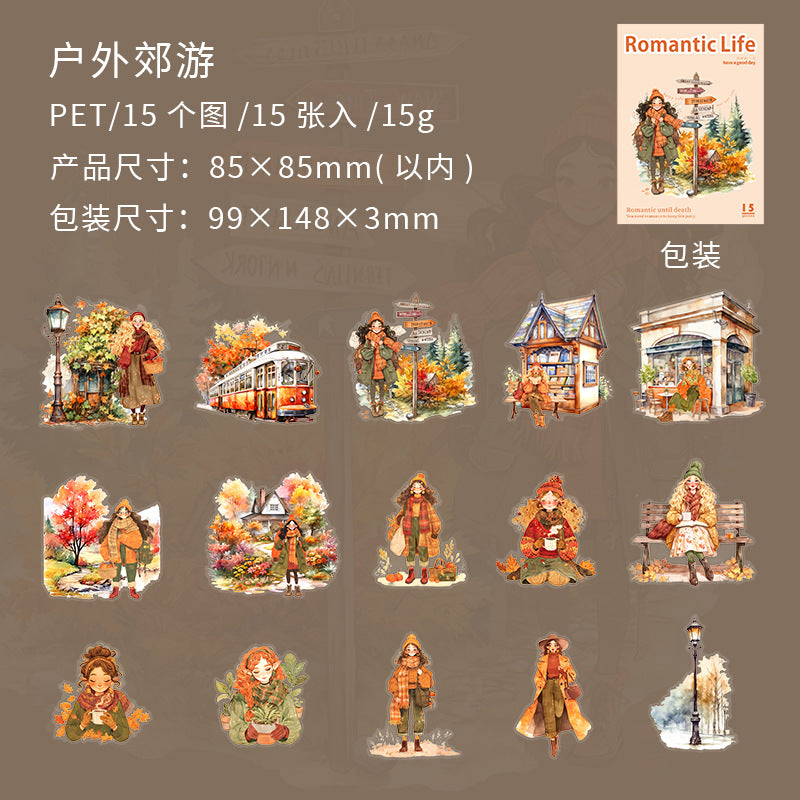 15 Pcs Fantasy Life PET Stickers LMSH