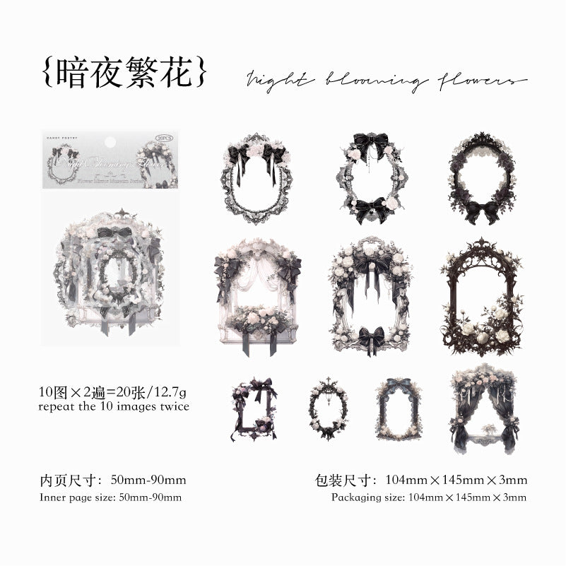 20 Pcs Floral Door PET Stickers HJBWG