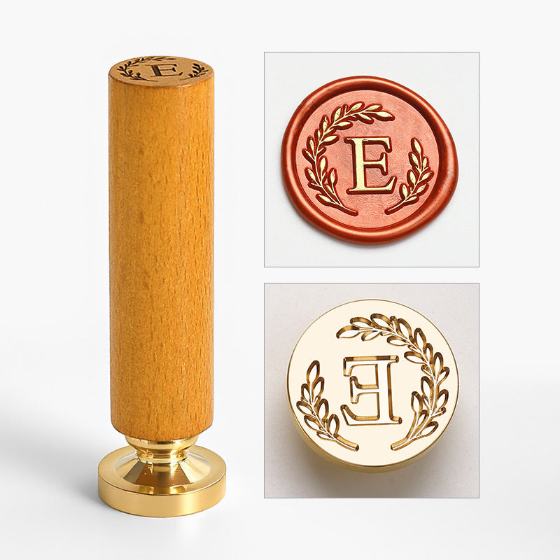 Vintage Alphabet: Wooden Handle Wax Seal Stamp Set