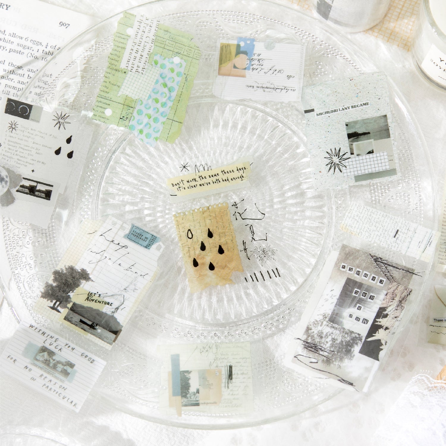 1 Roll Vintage Collage PET Stickers Tape ZYSKY