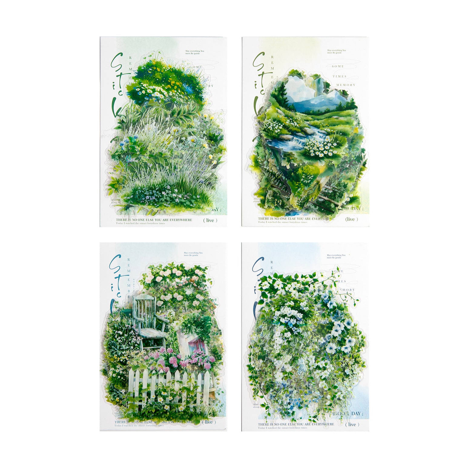 20 Pcs Garden Theme PET Stickers MYDLY