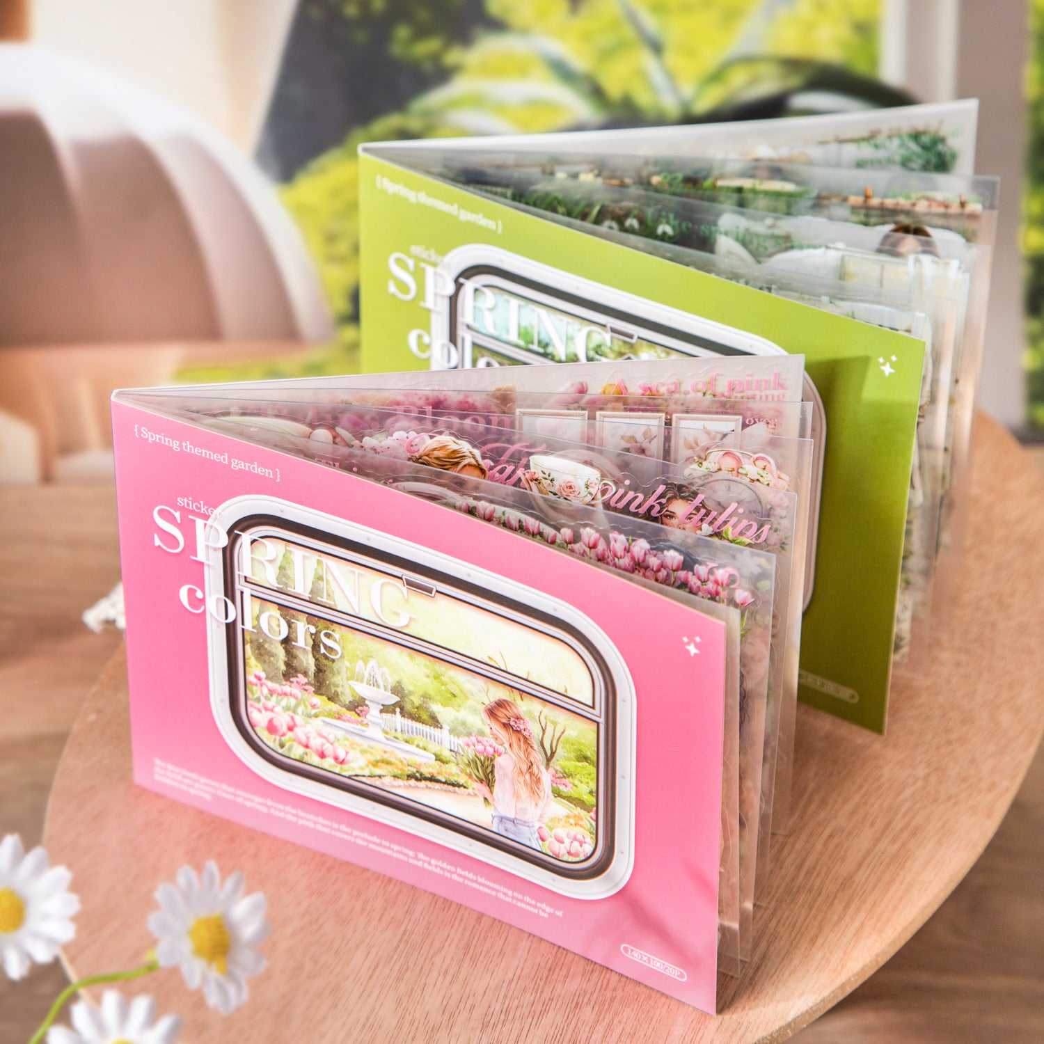 20 Sheets Spring Garden PET Stickers Book CTDYS