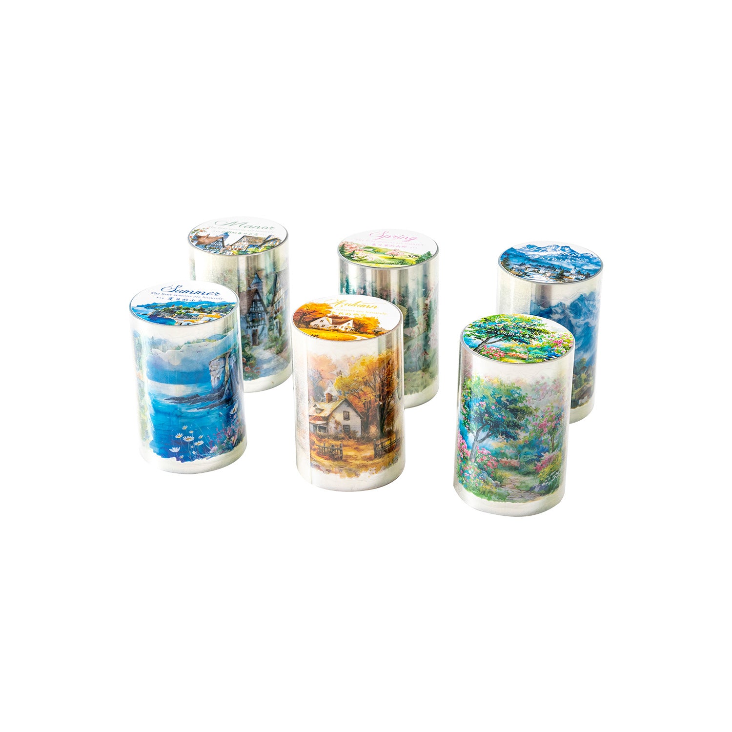 1 Roll Seasonal Wild Landscape PET Stickers Tape SJYY