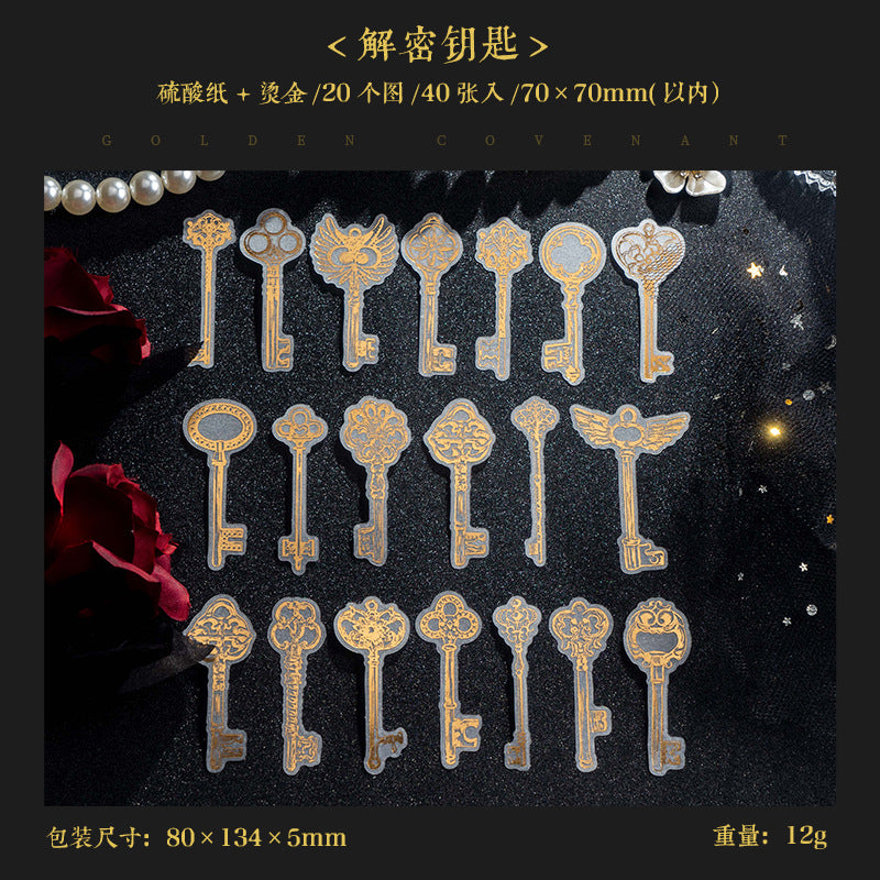 40 Pcs Vintage Sulfuric Acid Paper Stickers JSYD