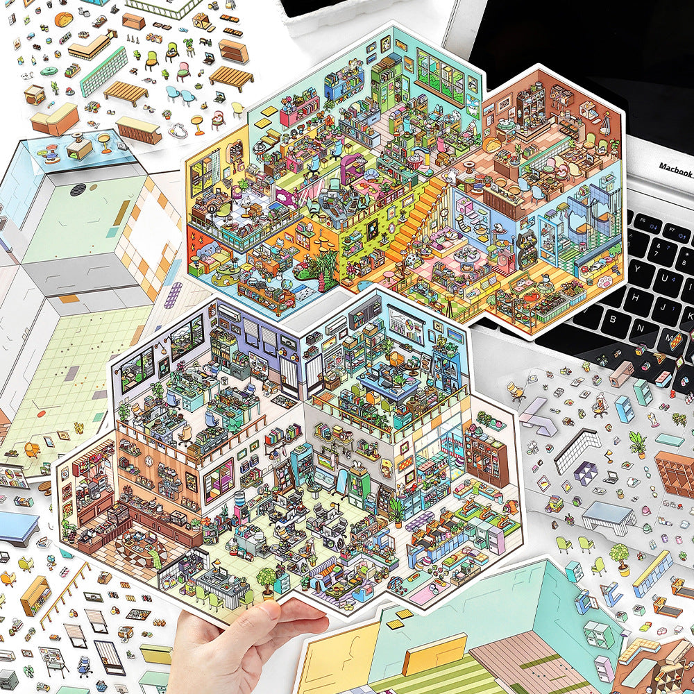3D Shop Store Scene DIY Stickers Kit JRYYZ