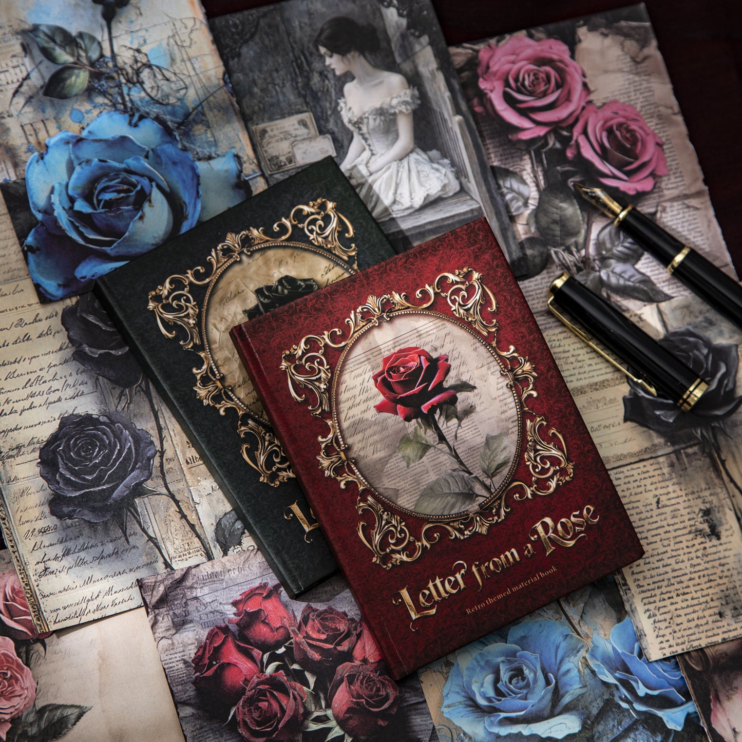 96 Sheets Vintage Rose Journal Paper MGDX