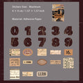 46 Pcs Vintage Number Label Stickers ZXSG