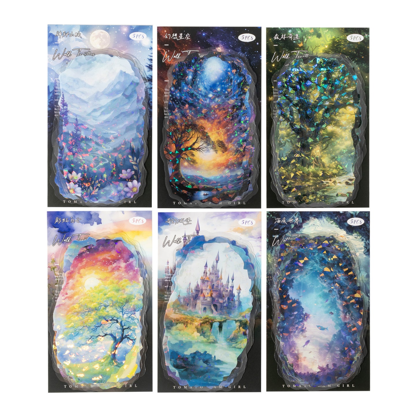 5 Pcs Fantasy PET Stickers CCHJ