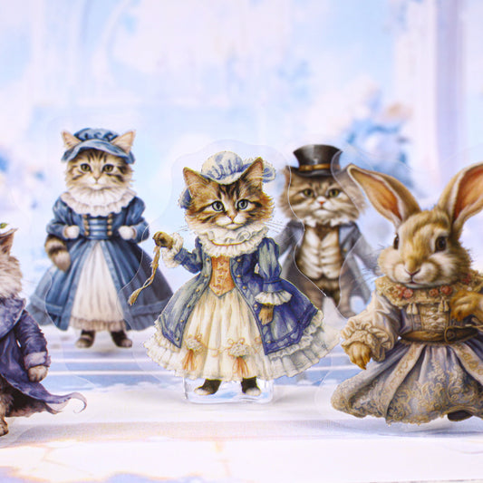 20 Pcs Fairy Tale Bunny Cat PET Stickers THXL
