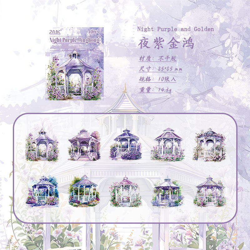 10 Pcs Garden Pavilion Stickers LGJT